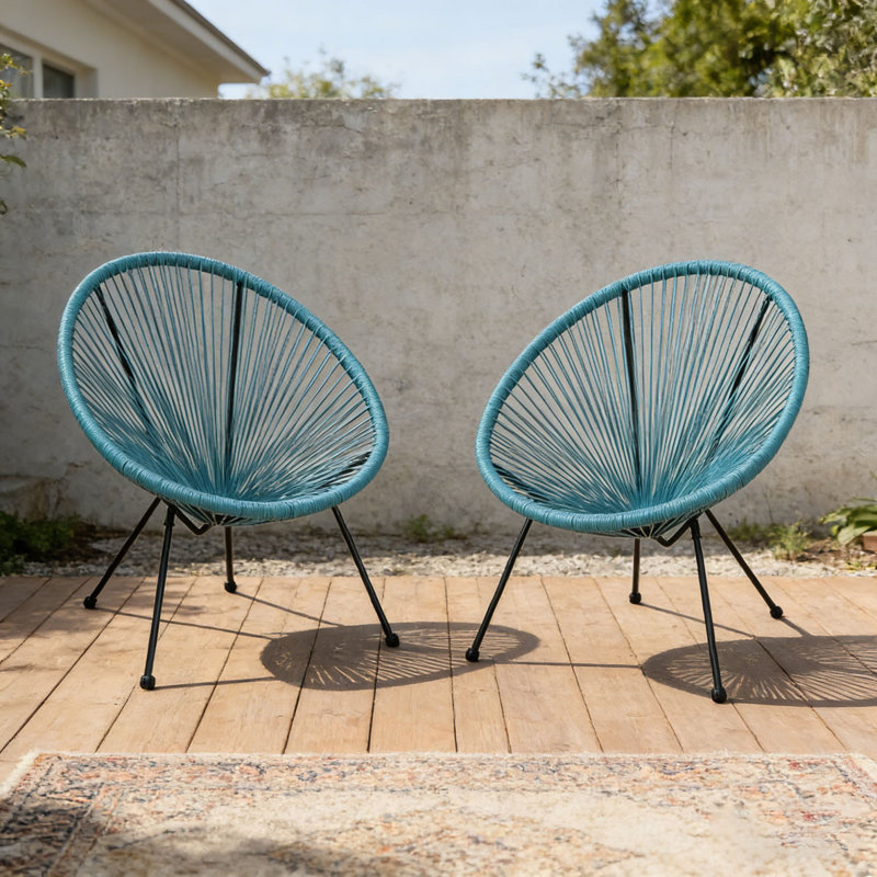 Ensemble de chaise longue de patio, Bleu sarcelle