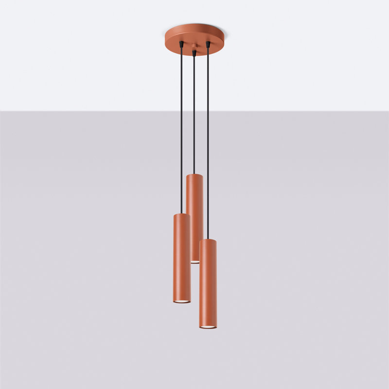Bergmundur 3 - Light Stainless Steel Pendant, Red