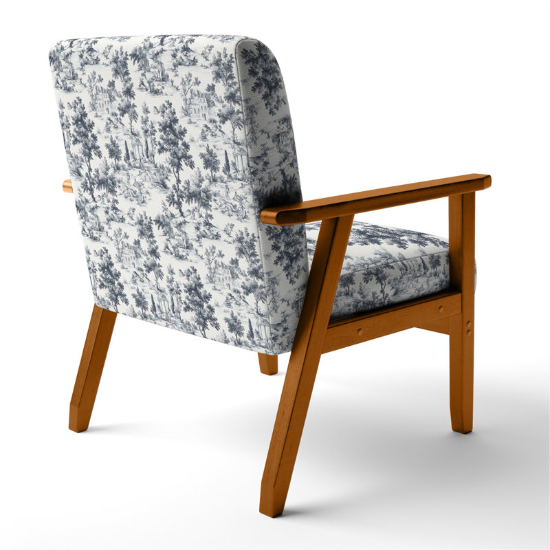 Chaise rembourrée Modern - Fauteuil noir délavé, Accoudoirs carrés bruns