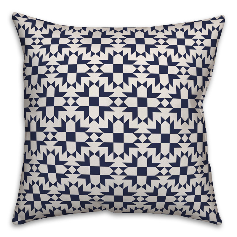  Coussin Modern Star, 16 po x 1 po, Bleu marine