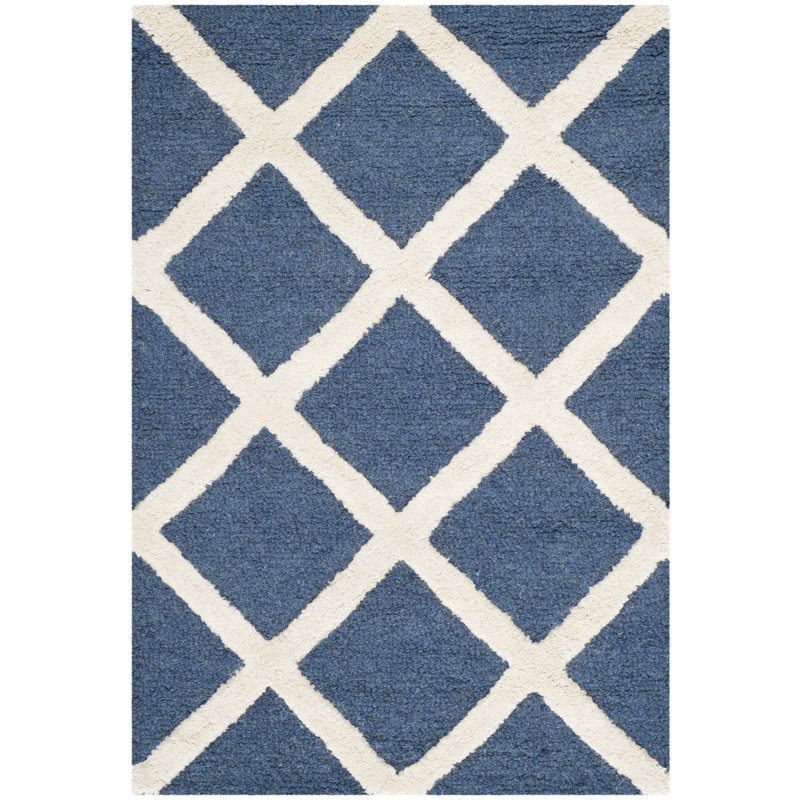 Sanyla Hand Tufted Wool Geometric Rug, Rectangle 3' x 5'