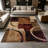 1PC Modern Abstract Distressed Geometric Block and Circle Earth Tone area rugs for Living Room, Soft and Comfortable, Suitable for all seasons, easy-to-maintain, machine washable Indoor floor mat, Under Table Farmhouse suitable for dining table,-129196960