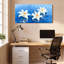 Fleurs de lys blanc sur toile bleue, reproduction d'art sur toile tendue, ensemble de 1-1452363927