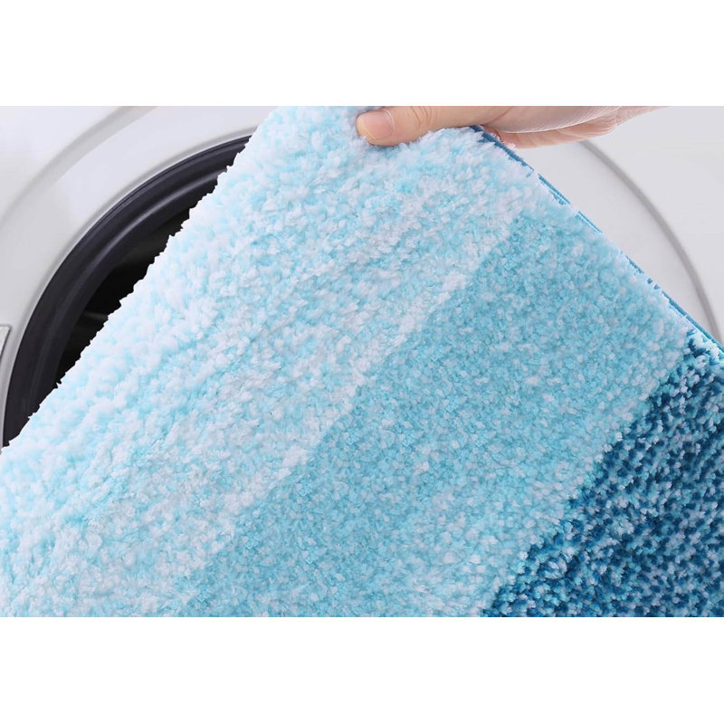 Microfiber Bath Mat, Non-Slipabsorbent Bathroom Mat, Single - 90cm L x 3cm W, Caribbean Sea