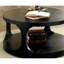 Table de bout style transitionnel avec finition noire antique et structure audacieuse 1pc avec tablette de rangement supplémentaire