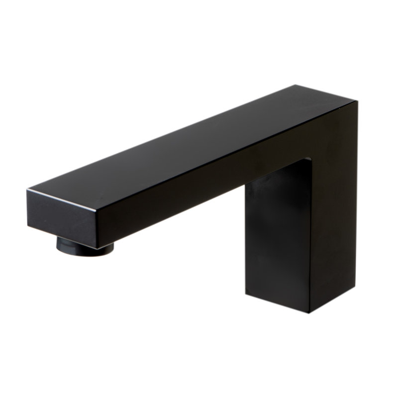 Black Matte Modern Deck Mounted Tub Filler with Handheld Shower