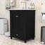 Meuble-lavabo de salle de bain avec lavabo en céramique, tablette réglable et tiroirs de séparation-2004494153