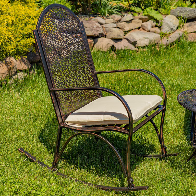 Fauteuil à bascule en bronze antique Tsugo