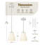 Luminaire suspendu rétro 1 lumière avec abat-jour en verre opale rayé-866201492