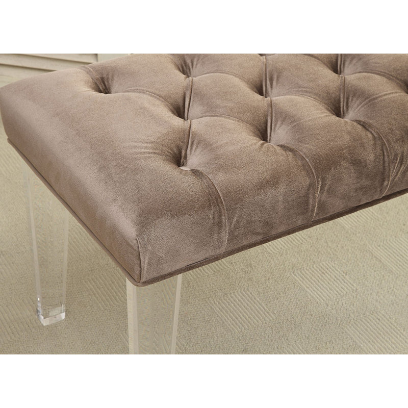 Lupa Polyester Upholstered Bench, Brown