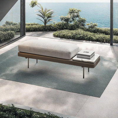 Banc rembourré en coton et lin Mirycal