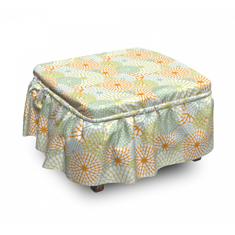 Housse pour repose-pieds abstract fleurs
