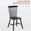 Chaises de salle à manger 2 pièces en bois au design confortable et en bois d'hévéa durable pour les cuisines modernes et traditionnelles