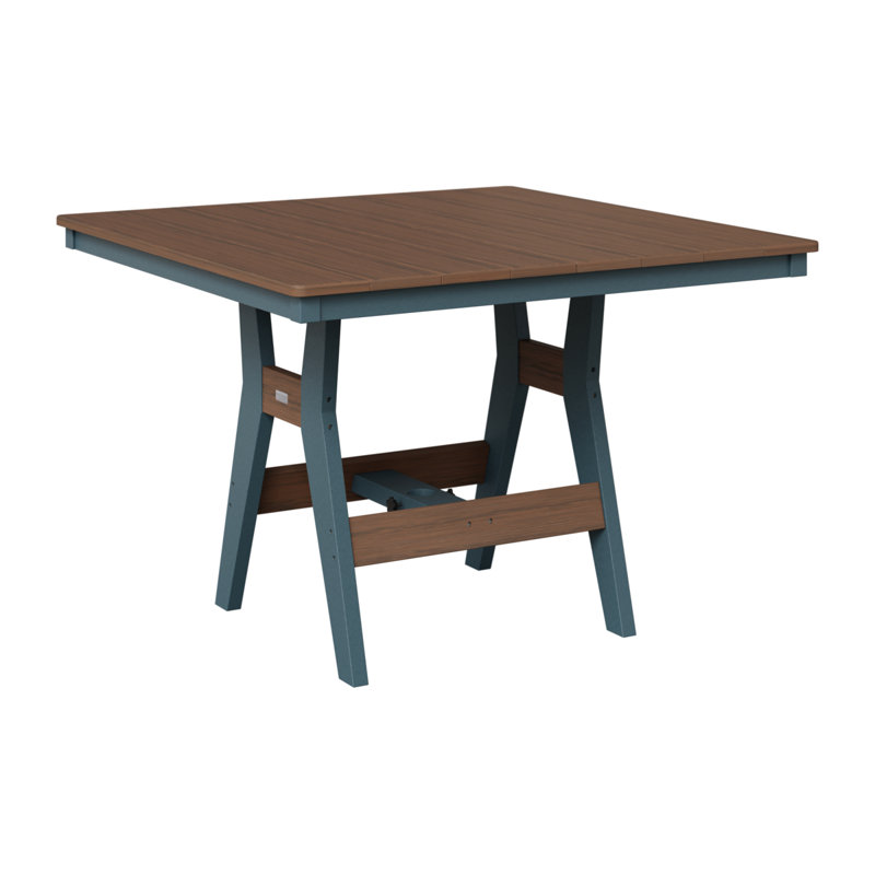 Table carrée à hauteur de comptoir de 44 po Berlin Gardens Harbor, Ardoise, H 35,5 po x l 44 po x P 44 po, Imbuia