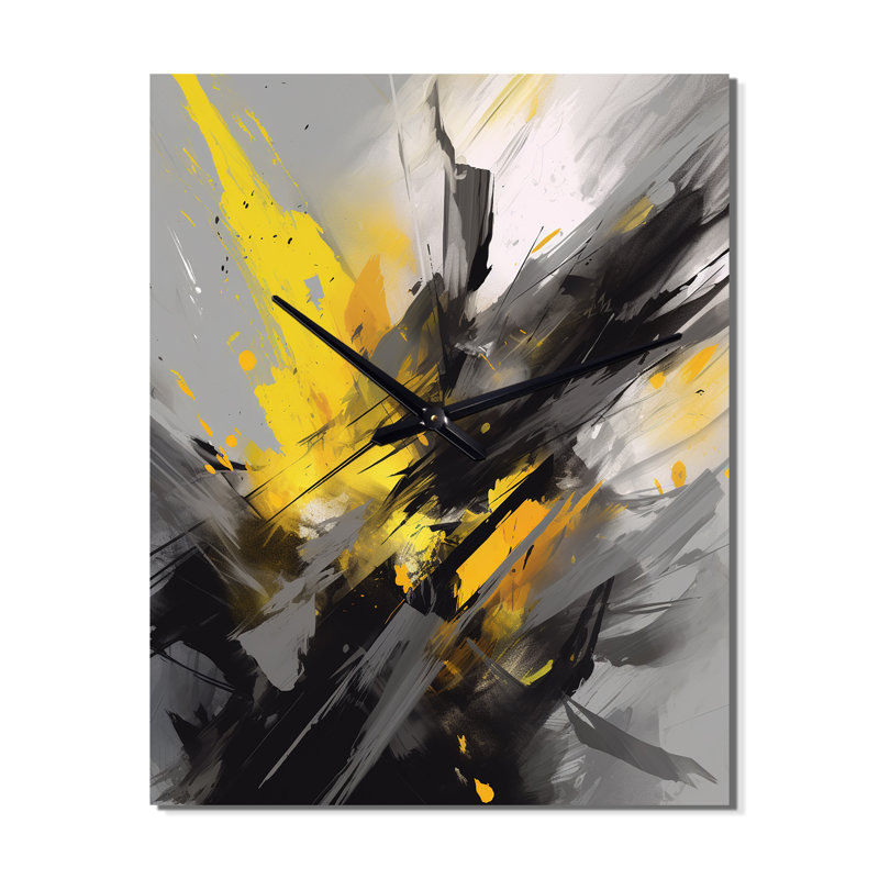 Horloge murale jaune et jaune, Petit