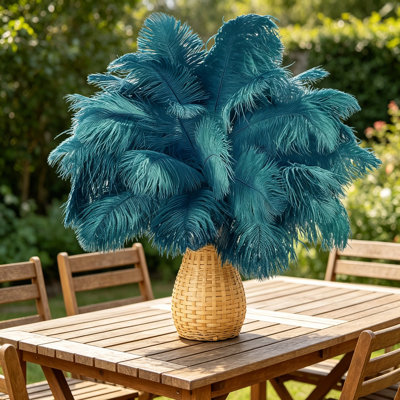 30 Pieces Of Artificial Ostrich Feathers, Large Package, 9-12 Inches - Suitable For Vase Decoration, Wedding Party Center Decoration, Home Decoration And DIY Decoration Items