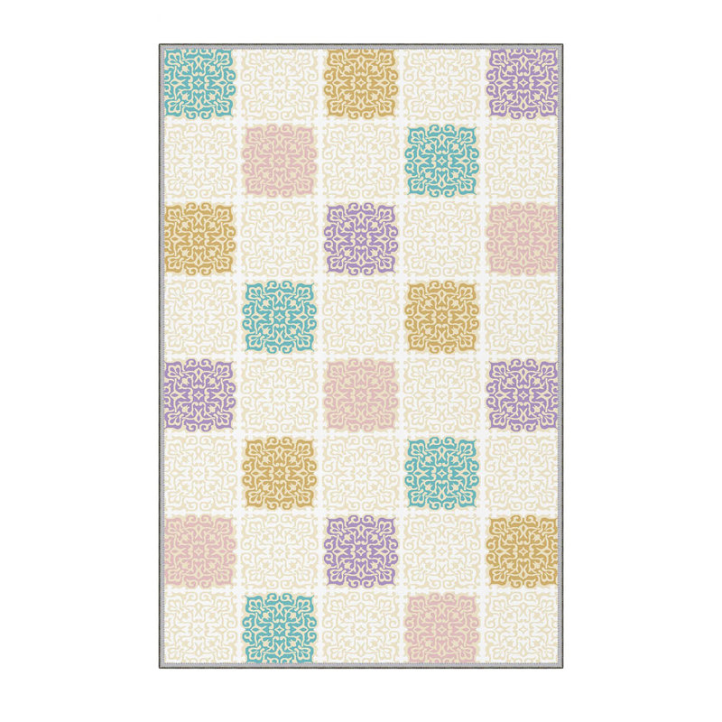 Soft Hall Carpet (2.6 x 4.9 ft), 1% Polyester, .3 in Pile Height | Antibacterial, Non-Slip Underside, 65 g/m² | Machine Washable, 3D Digital Print | Perfect for Living Room, Entryway & Bedroom Décor