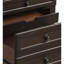 Table de chevet de chambre à coucher avec aspect brun grisâtre - 2 tiroirs, bois d'ingénierie, ornement en bois au fini transitionnel, accessoire d'ameublement