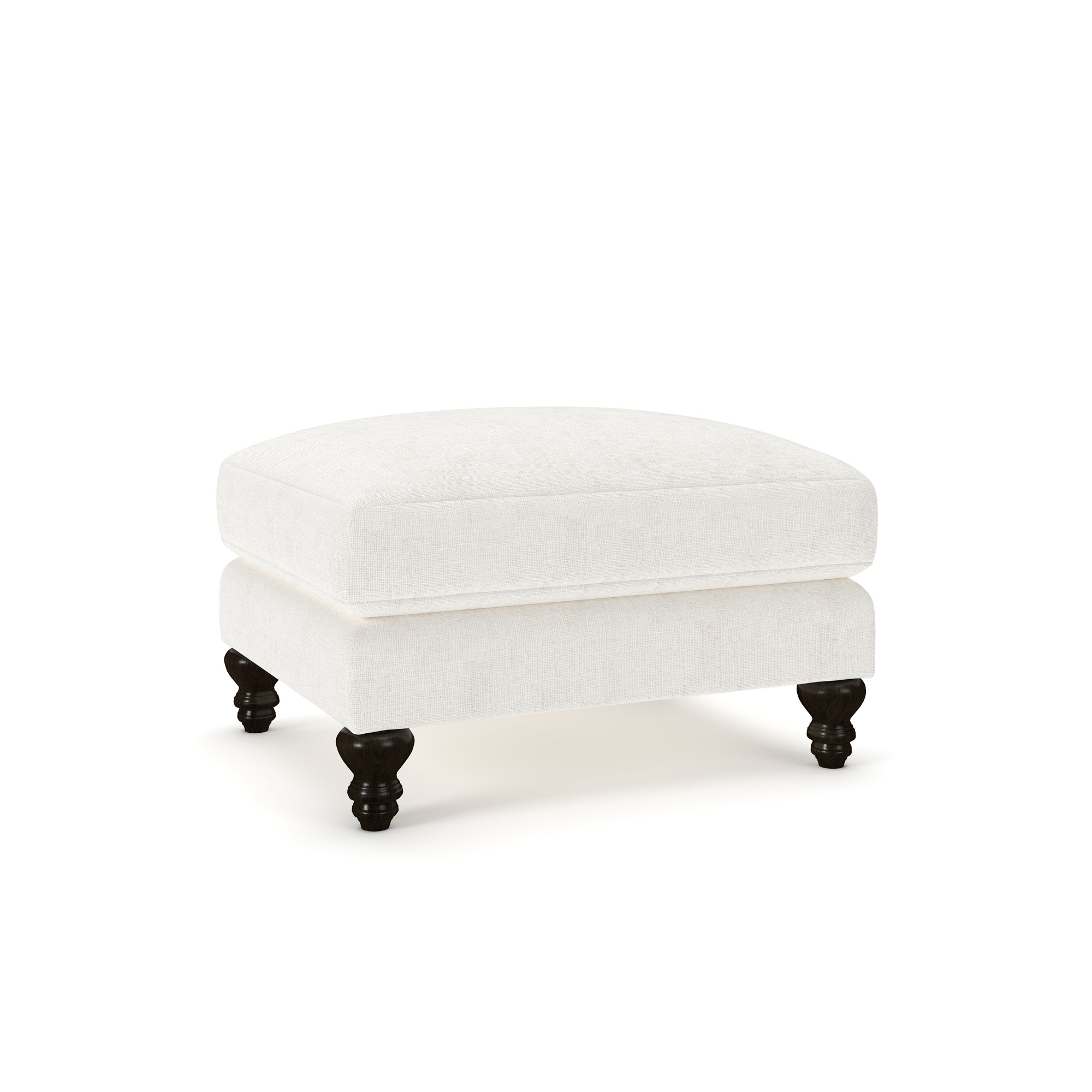 Walters Upholstered Ottoman, Bevin Natural Linen Blend