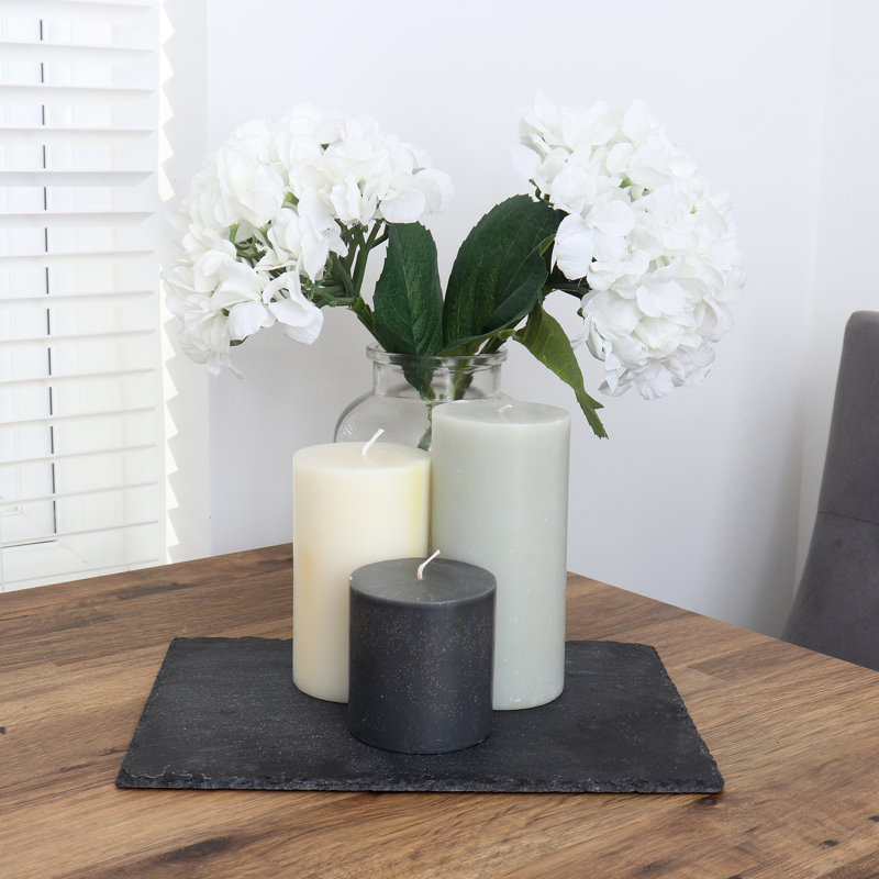 Unscented Scented Pillar Candle, Black;Grey;White