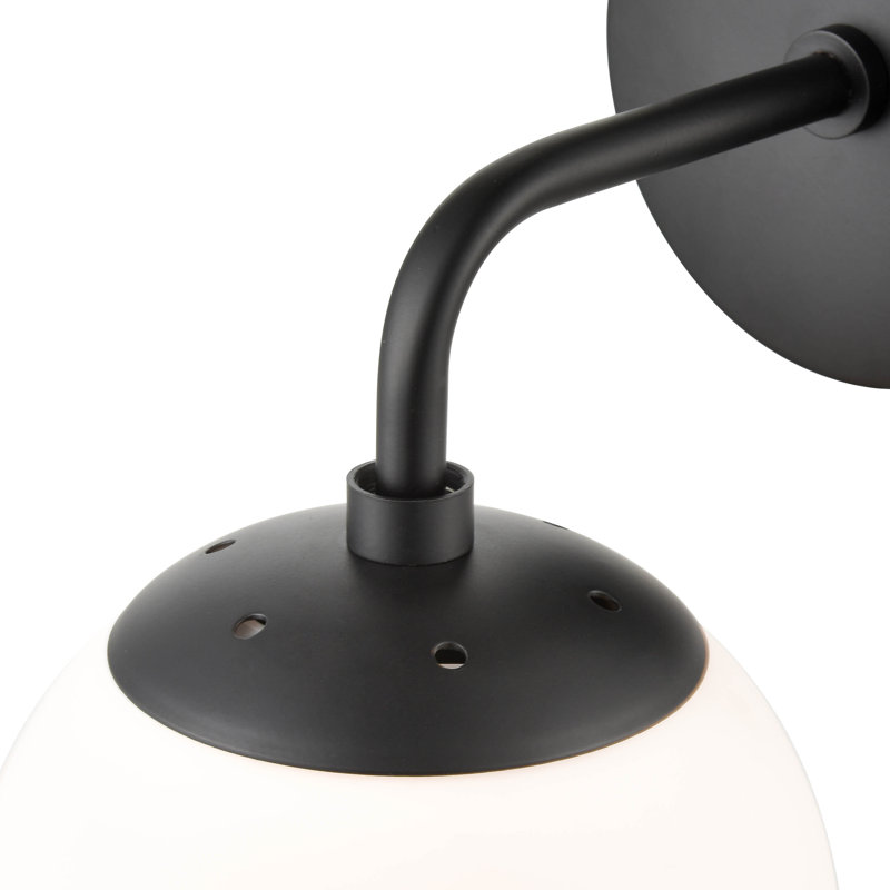 Cournoyer Armed Sconce, White, Black