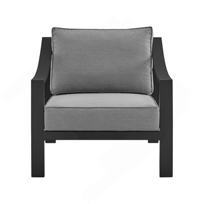 Chaise d'extérieur en aluminium noir et gris foncé
