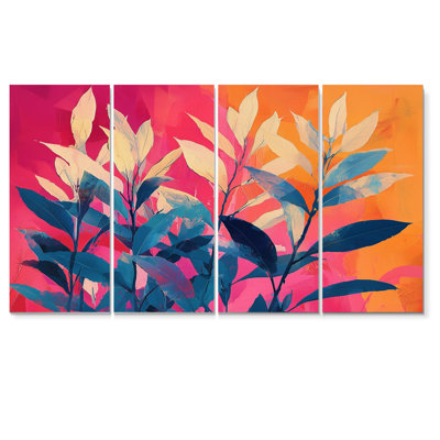 Jungle électrique en couleurs néon Pop Art I - - Décoration murale de plantes - - Art mural traditionnel Tradit
