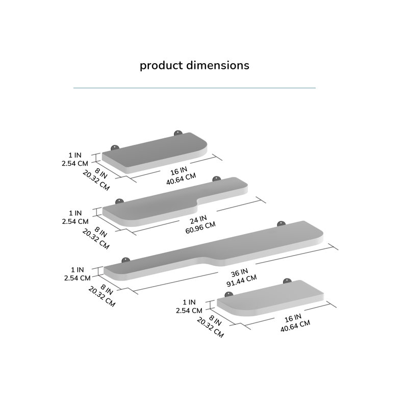 Valetta Solid Wood Wall Mounted Floating Display Shelves, Blonde Natural