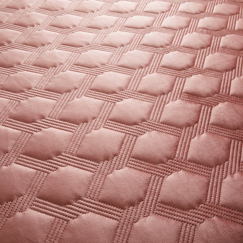 Reversible Diamond Embossed Bedspread Set – Geometric Quilt With Shams, King Bedspread Set with 2 Pillow Shams