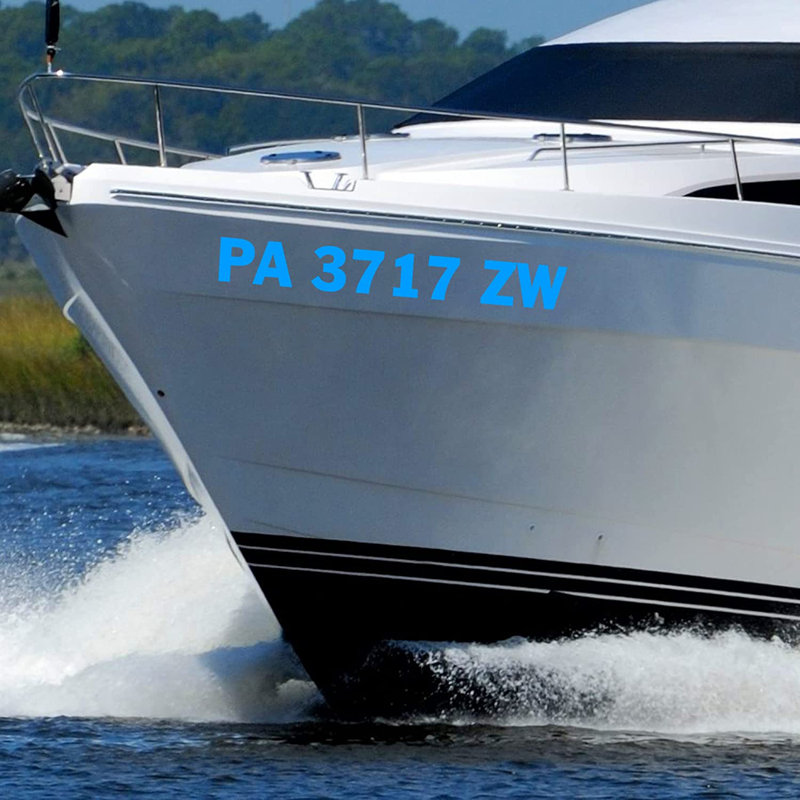 Adhésif décoratif bateau, H 3 po x l 20 po, Oui, Bleu ciel