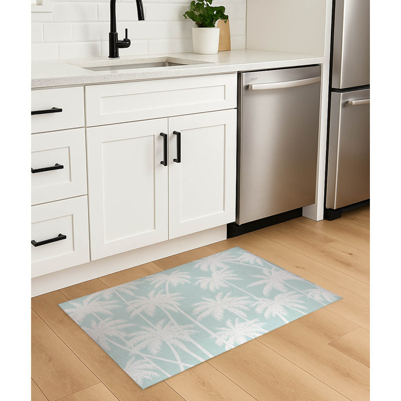 Tapis de cuisine Palm, Menthe, Rectangulaire 3 pi x 5 pi