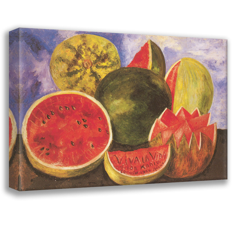 «Watermelons Still Life, Viva la Vida» par Frida Kahlo, toile tendue avec châssis, H 28 po x l 40 po