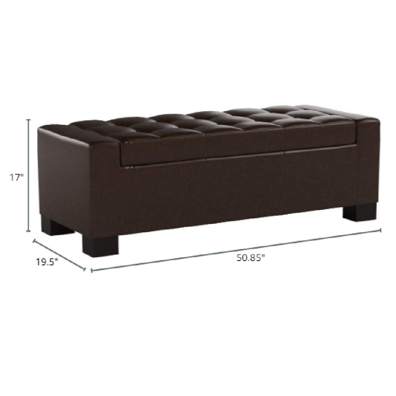 Banc de rangement rembourré de style Mid-Century, banc de rangement pour chambre et entrée