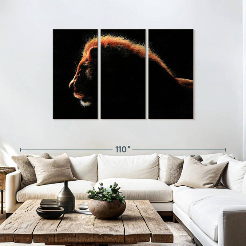 Brampt African Lion At Twilight, 48" H x 74" W
