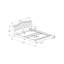 Lit, grand lit, tapissier, aspect lin gris, garniture chromée, traditionnel   