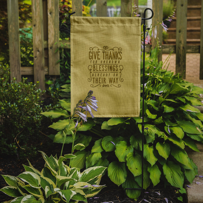 Give Thanks Double Sided 15'' H x 11'' W Polyester Garden Flag