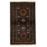 Hand-Knotted High-Quality Black and Beige Area Rug