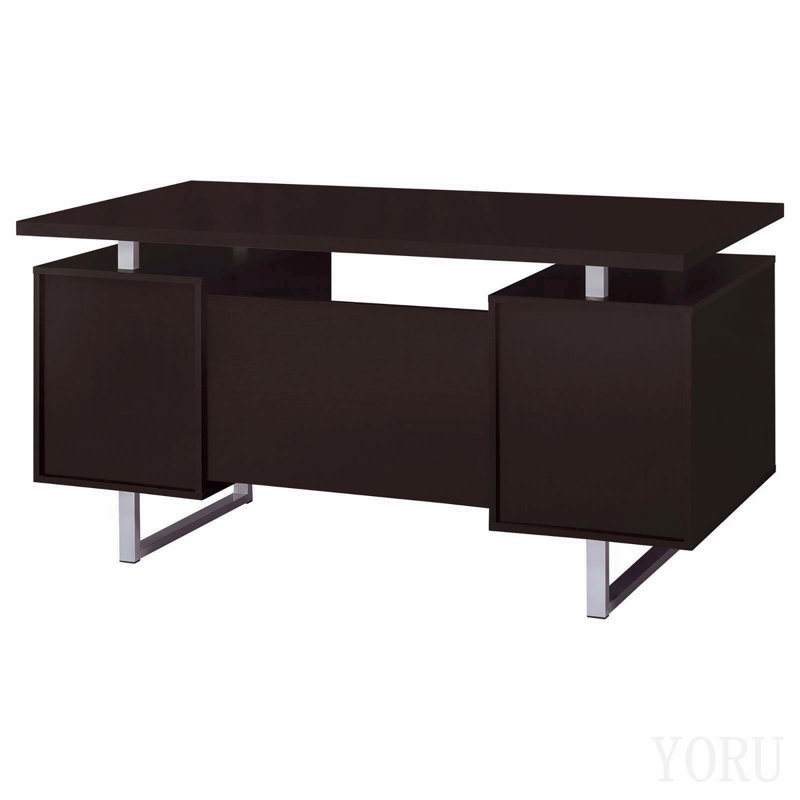 Cappuccino 2-Drawer Floating Top Office Desk