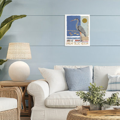 Great Blue Heron Collage, plaque murale par Nancy Overton