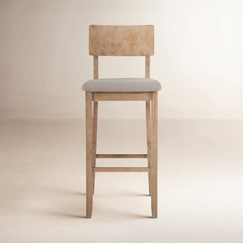 Tabouret de bar et de comptoir rembourré Andelo, Siège gris / cadre gris délavé, Tabouret de bar (assise de 30 po de hauteur)