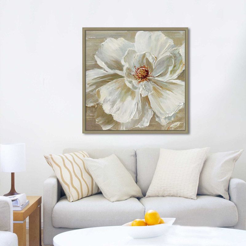 «Bloomin 'Beauty I» par Sally Swatland, Cadre flottant champagne, H 31,5 po x l 31,5 po x P 2 po