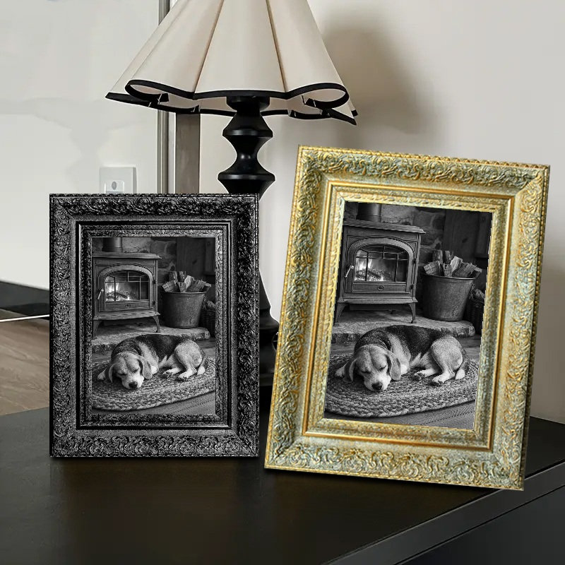 Cadre photo doré antique 1PC pour photos et cadeaux de 5 po x 7 po, Or antique, 1, 5 po x 7 po