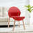 4 - Piece Crimson Indoor Dining Chairs, Industrial Grade Pp Seat, Reinforced Joints, Floor Pads Red Pack Chairs For Use, Strength, Genuine Oak Legs
