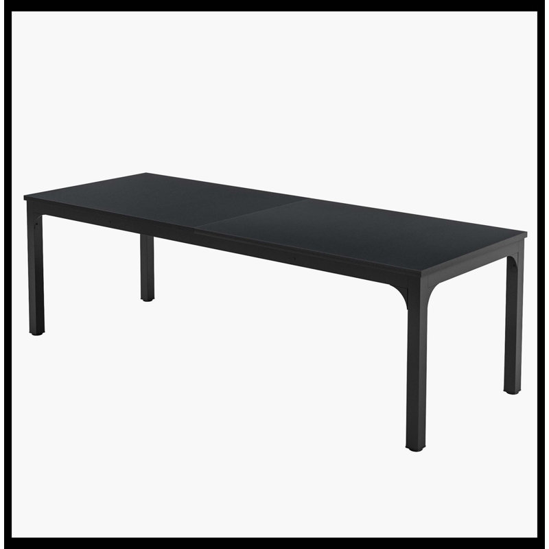 Table de salle à manger rectangulaire de 78 pouces de long pour 6 à 8 personnes, Noir / Noir