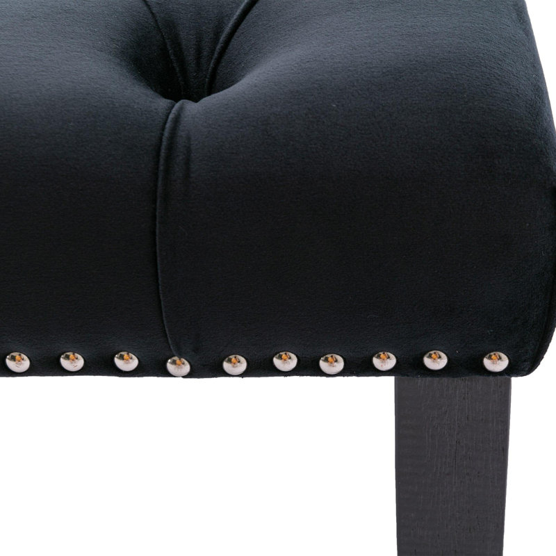 Banc rembourré Modern, Noir, Bleu