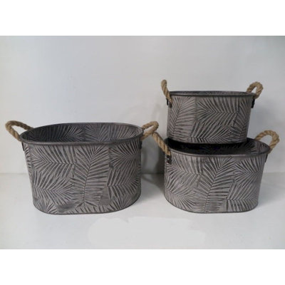 Ensemble de cache-pots en métal 3 pièces Momence