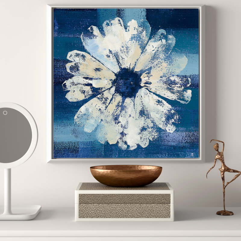 " Ocean Bloom II ", 21.5" H x 21.5" W x 2" D, White Floater Frame