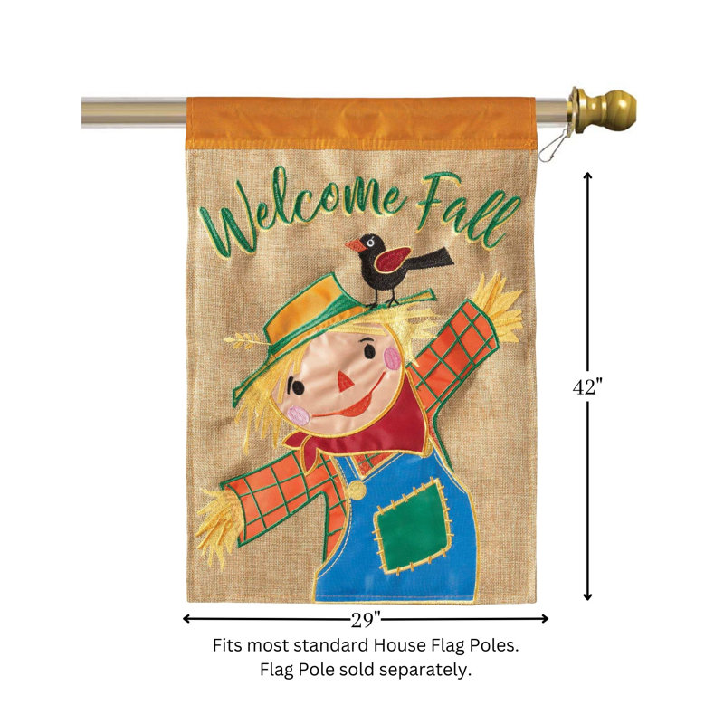 Drapeau «Welcome» épouvantail d'automne