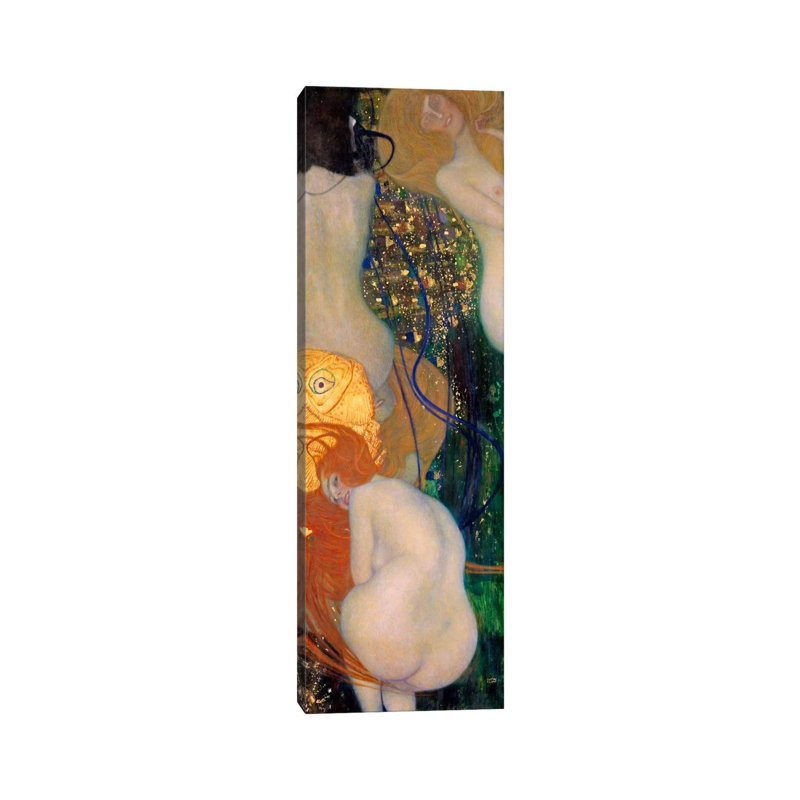 Goldfish by Gustav Klimt - Wrapped Canvas Panoramic Print, 121.92 cm H x 40.64 cm W x 3.175 cm D