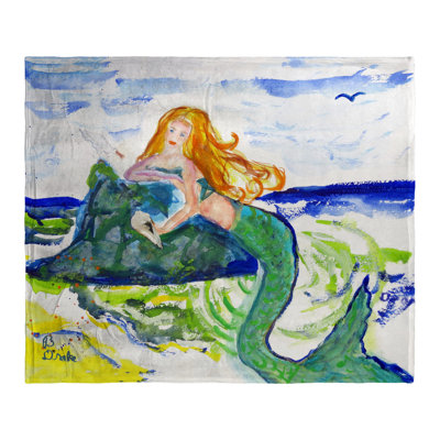 Jeté en soie Mermaid on Rock
